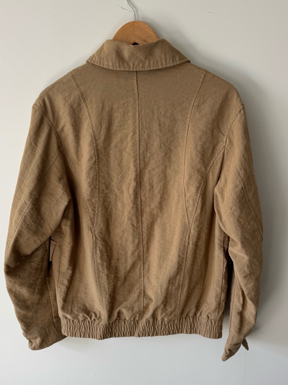 Zara Men's Lightweight Zip-Up Bomber Jacket, Khaki - Picture 7 of 13